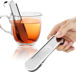 Tea Infuser for Loose Leaf Tea, 2-in-1 Tea Scoop Infuser Fine Mesh Tea Strainers for Loose Tea Single Cup, 304 Stainless Steel Loose Leaf Tea Ste