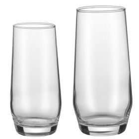 Drinking Glasses Set, 16-Piece Crystal Glass Cups, Elegant Mixed Glassware Set