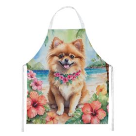 Pomeranian Luau Apron Cooking Kitchen Server Baking Crafts Gardening for Adult Women Men, Unisex, Large, Multicolor